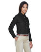 Harriton Ladies' 6.5 oz. Long-Sleeve Denim Shirt WASHED BLACK ModelQrt