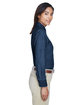 Harriton Ladies' 6.5 oz. Long-Sleeve Denim Shirt DARK DENIM ModelSide