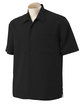 Harriton Men's Barbados Textured Camp Shirt BLACK OFFront