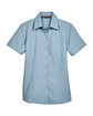 Harriton Ladies' Barbados Textured CampShirt CLOUD BLUE FlatFront