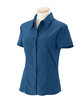 Harriton Ladies' Barbados Textured CampShirt POOL BLUE OFFront