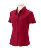 Harriton Ladies' Barbados Textured CampShirt PARROT RED OFFront