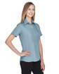 Harriton Ladies' Barbados Textured CampShirt CLOUD BLUE ModelQrt