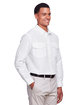 Harriton Men's Key West Long-Sleeve Performance Staff Shirt WHITE ModelQrt