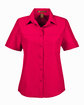 Harriton Ladies' Key West Short-Sleeve Performance Staff Shirt RED OFFront