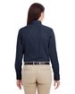 Harriton Ladies' Foundation 100% Cotton Long-Sleeve Twill Shirt with Teflon™ DARK NAVY ModelBack