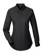 Harriton Ladies' Foundation 100% Cotton Long-Sleeve Twill Shirt with Teflon™ BLACK OFFront