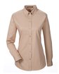 Harriton Ladies' Foundation 100% Cotton Long-Sleeve Twill Shirt with Teflon™ KHAKI OFFront