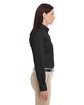 Harriton Ladies' Foundation 100% Cotton Long-Sleeve Twill Shirt with Teflon™ BLACK ModelSide
