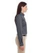 Harriton Ladies' Foundation 100% Cotton Long-Sleeve Twill Shirt with Teflon™ DARK CHARCOAL ModelSide