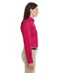 Harriton Ladies' Foundation 100% Cotton Long-Sleeve Twill Shirt with Teflon™ RED ModelSide