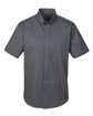 Harriton Men's Foundation Cotton Short-Sleeve Twill Shirt with Teflon DARK CHARCOAL OFFront
