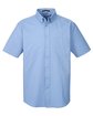 Harriton Men's Foundation Cotton Short-Sleeve Twill Shirt with Teflon INDUSTRY BLUE OFFront