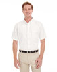 Harriton Men's Foundation Cotton Short-Sleeve Twill Shirt with Teflon  