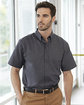 Harriton Men's Foundation Cotton Short-Sleeve Twill Shirt with Teflon  Lifestyle