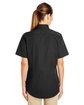 Harriton Ladies' Foundation 100% Cotton Short-Sleeve Twill Shirt with Teflon™ BLACK ModelBack
