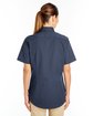 Harriton Ladies' Foundation 100% Cotton Short-Sleeve Twill Shirt with Teflon™ DARK NAVY ModelBack