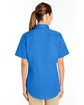 Harriton Ladies' Foundation 100% Cotton Short-Sleeve Twill Shirt with Teflon™ FRENCH BLUE ModelBack