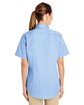 Harriton Ladies' Foundation 100% Cotton Short-Sleeve Twill Shirt with Teflon™ INDUSTRY BLUE ModelBack