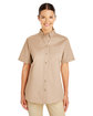Harriton Ladies' Foundation Cotton Short-Sleeve Twill Shirt with Teflon  
