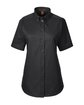 Harriton Ladies' Foundation 100% Cotton Short-Sleeve Twill Shirt with Teflon™ BLACK OFFront