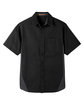 Harriton Men's Tall Flash IL Colorblock Short Sleeve Shirt BLACK/ DK CHARCL FlatFront