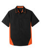 Harriton Men's Tall Flash IL Colorblock Short Sleeve Shirt BLACK/ TM ORANGE FlatFront