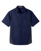 Harriton Men's Tall Flash IL Colorblock Short Sleeve Shirt DK NAVY/ DK CHRC FlatFront