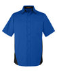 Harriton Men's Tall Flash IL Colorblock Short Sleeve Shirt TR ROYAL/ BLACK OFFront