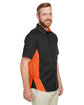 Harriton Men's Tall Flash IL Colorblock Short Sleeve Shirt BLACK/ TM ORANGE ModelQrt