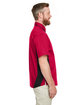 Harriton Men's Tall Flash IL Colorblock Short Sleeve Shirt RED/ BLACK ModelSide