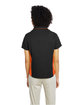 Harriton Ladies' Flash IL Colorblock Short Sleeve Shirt BLACK/ TM ORANGE ModelBack