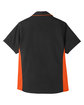 Harriton Ladies' Flash IL Colorblock Short Sleeve Shirt BLACK/ TM ORANGE FlatBack