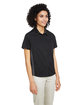 Harriton Ladies' Flash IL Colorblock Short Sleeve Shirt BLACK/ DK CHARCL ModelQrt
