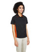 Harriton Ladies' Flash IL Colorblock Short Sleeve Shirt BLACK/ TM ORANGE ModelQrt