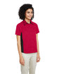 Harriton Ladies' Flash IL Colorblock Short Sleeve Shirt RED/ BLACK ModelQrt