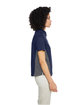 Harriton Ladies' Flash IL Colorblock Short Sleeve Shirt DK NAVY/ DK CHRC ModelSide