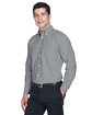 Harriton Men's Long-Sleeve Oxford with Stain-Release OXFORD GREY ModelQrt
