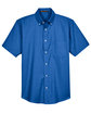 Harriton Men's Short-Sleeve Oxford with Stain-Release FRENCH BLUE FlatFront
