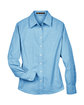 Harriton Ladies' Long-Sleeve Oxford with Stain-Release LIGHT BLUE FlatFront
