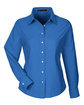 Harriton Ladies' Long-Sleeve Oxford with Stain-Release FRENCH BLUE OFFront