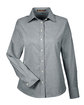 Harriton Ladies' Long-Sleeve Oxford with Stain-Release OXFORD GREY OFFront