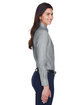 Harriton Ladies' Long-Sleeve Oxford with Stain-Release OXFORD GREY ModelSide