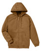 Harriton Unisex ClimaBloc Heavyweight Hooded Full-Zip Jacket DUCK BROWN FlatFront