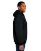 Harriton Men's Tall ClimaBloc Heavyweight Hooded Full-Zip Jacket BLACK ModelSide