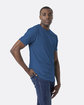 Next Level Unisex CVC Crewneck T-Shirt HEATHER COOL BLU ModelSide