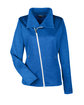 North End Ladies' Amplify Mélange Fleece Jacket NAUT BLU/ PLTNM OFFront