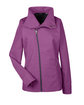 North End Ladies' Edge Soft Shell Jacket with Convertible Collar RASPBERRY OFFront