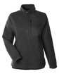 North End Ladies' Aura Sweater Fleece Quarter-Zip BLACK/ BLACK OFFront