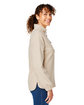 North End Ladies' Aura Sweater Fleece Quarter-Zip OATML HTHR/ TEAK ModelSide